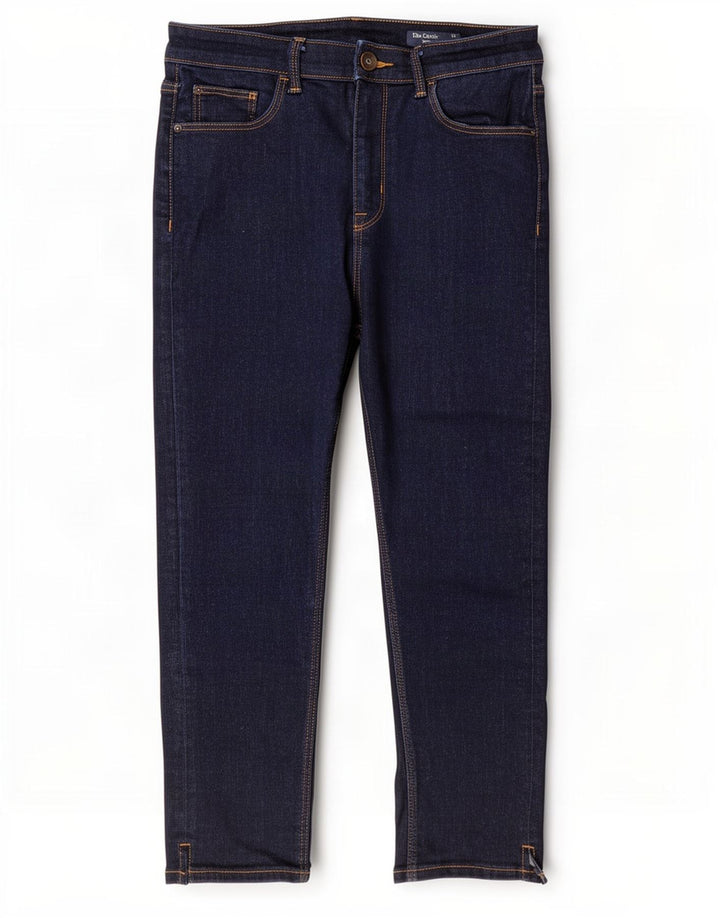 Marks & Spencer Jean court pour femme UK 12 Medium W28 L21 Bleu marine