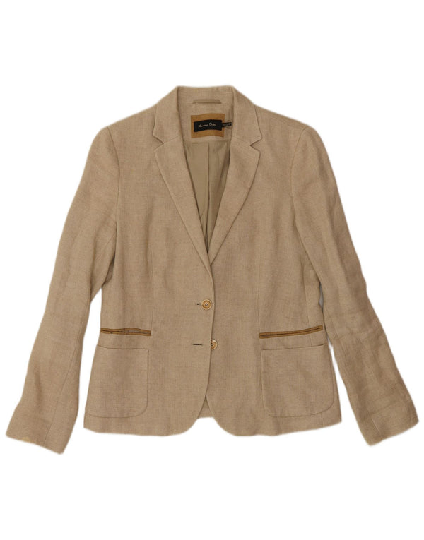 Massimo Dutti Veste Blazer 2 Boutons Femme EU 42 Large Beige