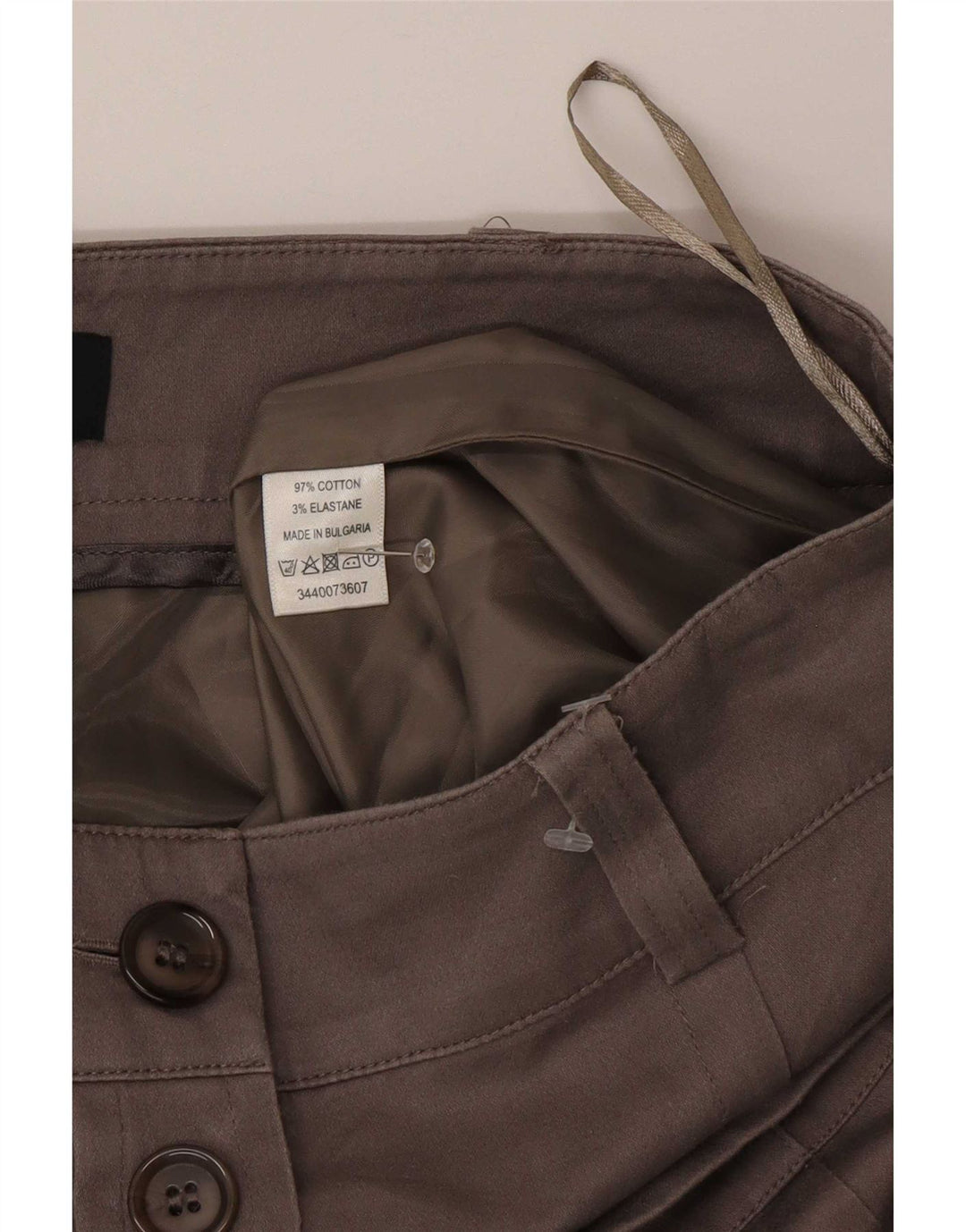 Oasis Jupe midi régulière pour femme US 10 Large W30 Coton marron