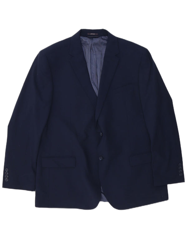 Marks & Spencer Veste blazer longue à 2 boutons pour homme UK 48 4XL Bleu marine Laine