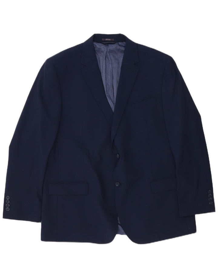 Marks & Spencer Veste blazer longue à 2 boutons pour homme UK 48 4XL Bleu marine Laine