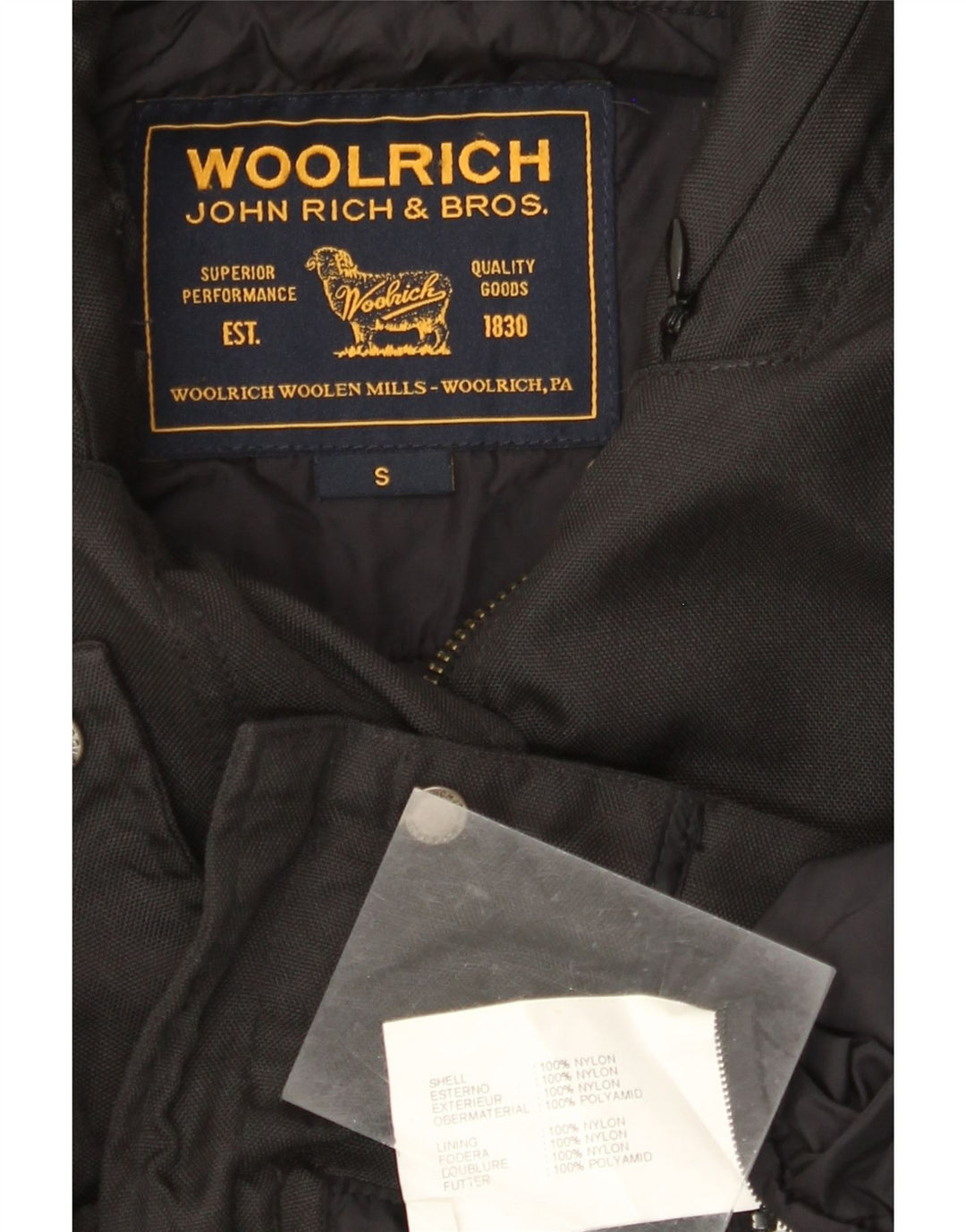 WOOLRICH Veste utilitaire pour femme UK 10 Petit nylon noir
