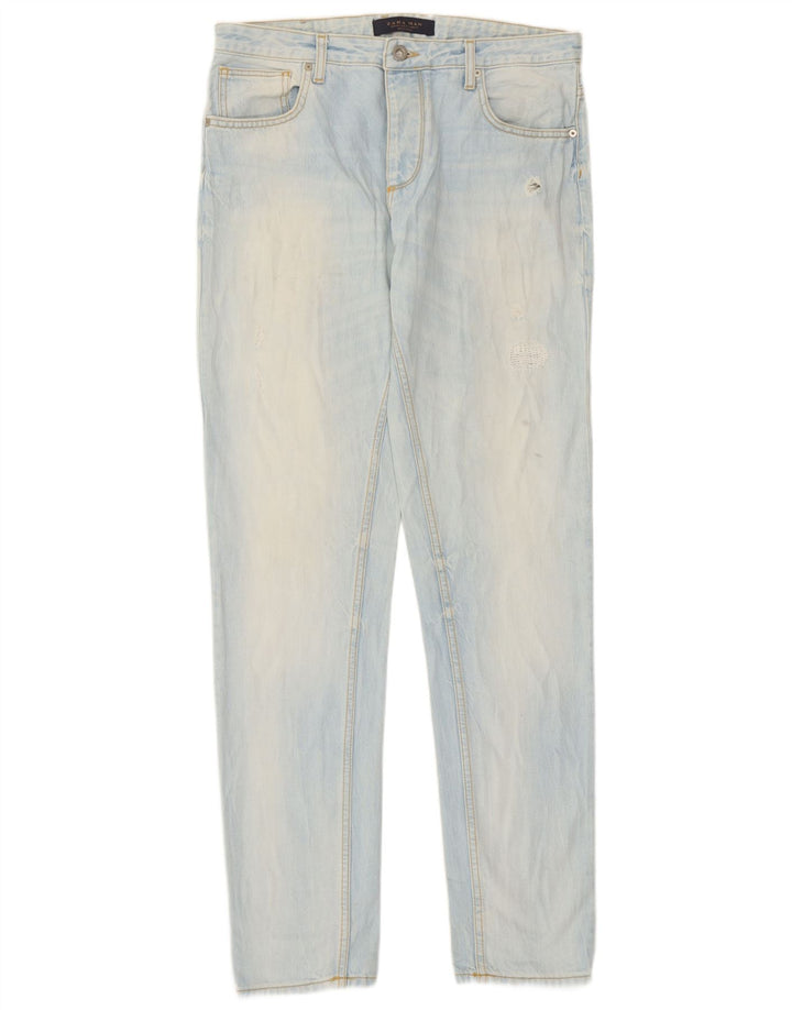 Zara Jean droit pour homme EU 40 Medium W31 L33 Bleu Coton