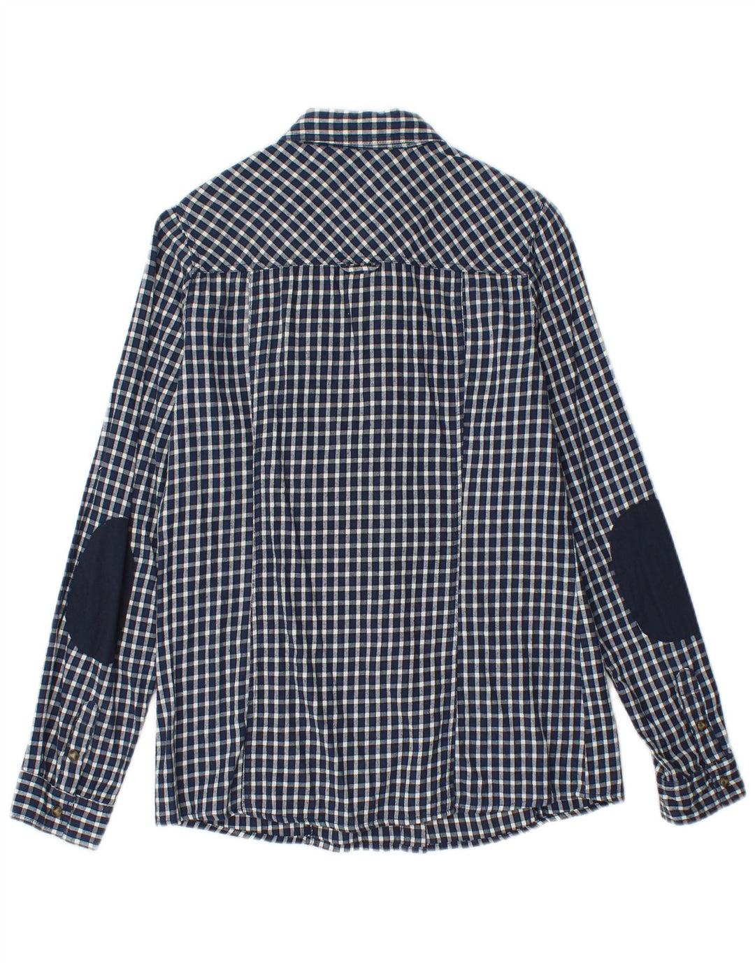 BRUGI Chemise Femme UK 12 Medium Bleu Marine Vichy Coton