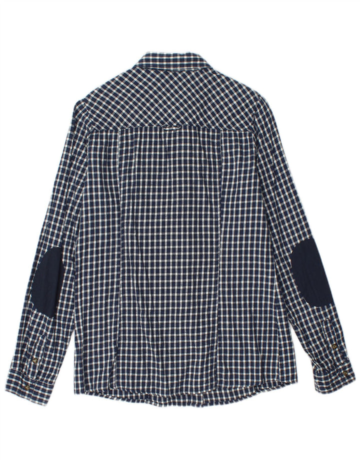 BRUGI Chemise Femme UK 12 Medium Bleu Marine Vichy Coton