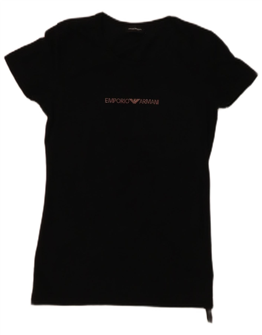 EMPORIO ARMANI T-shirt graphique pour femme UK 8 petit coton noir
