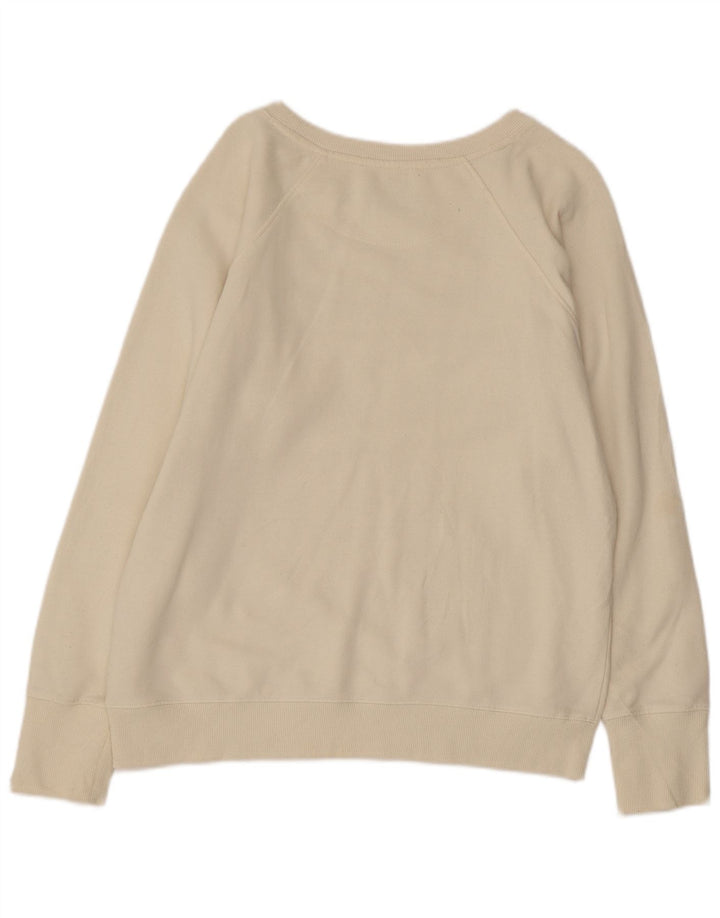 CHAMPION Sweat-shirt graphique pour femme UK 14 Medium Off White Coton