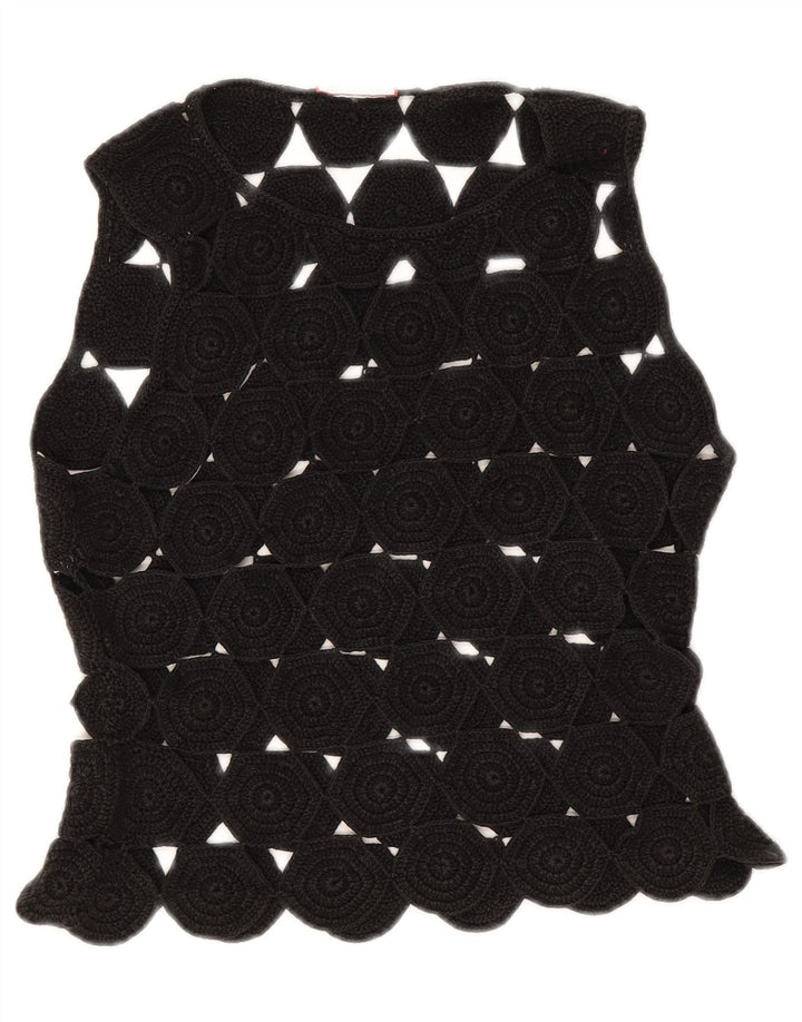 Max & Co. Haut court sans manches en crochet pour femme UK 10 Petit Noir