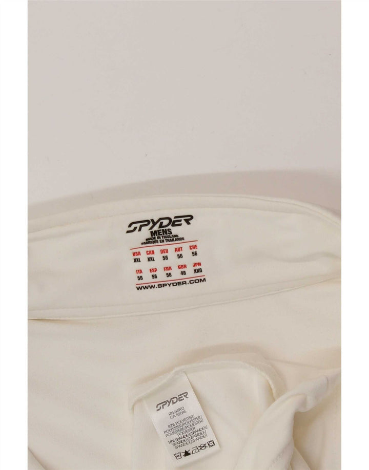 Spyder Haut de survêtement à col zippé pour homme 2XL Polyester blanc