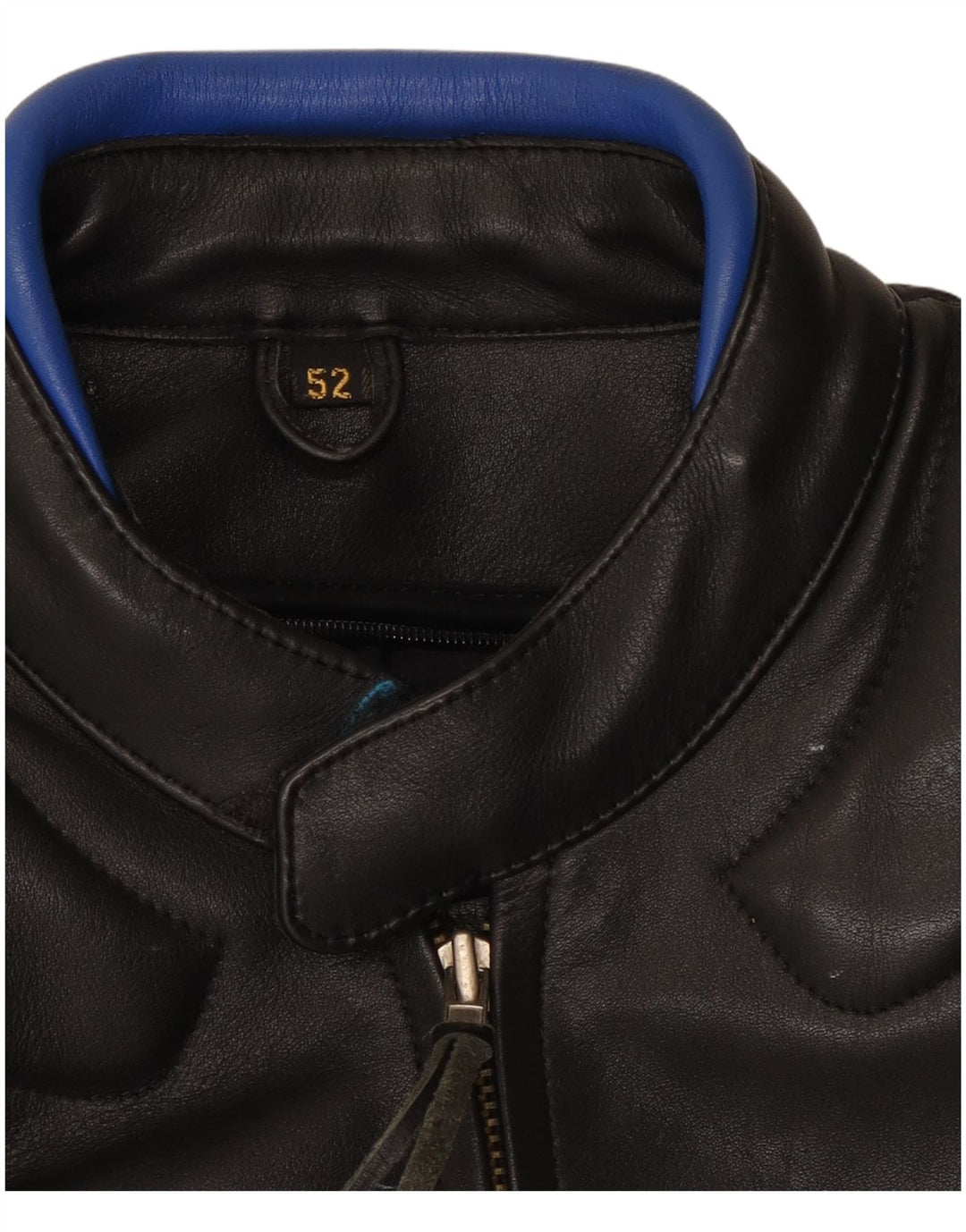 VINTAGE Veste de course en cuir pour homme IT 52 XL Cuir colorblock noir