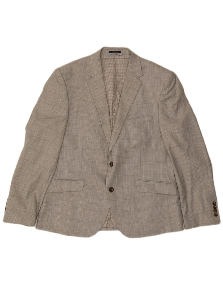 Marks & Spencer Veste blazer sur mesure à 2 boutons pour homme UK 42 Grand carreaux gris