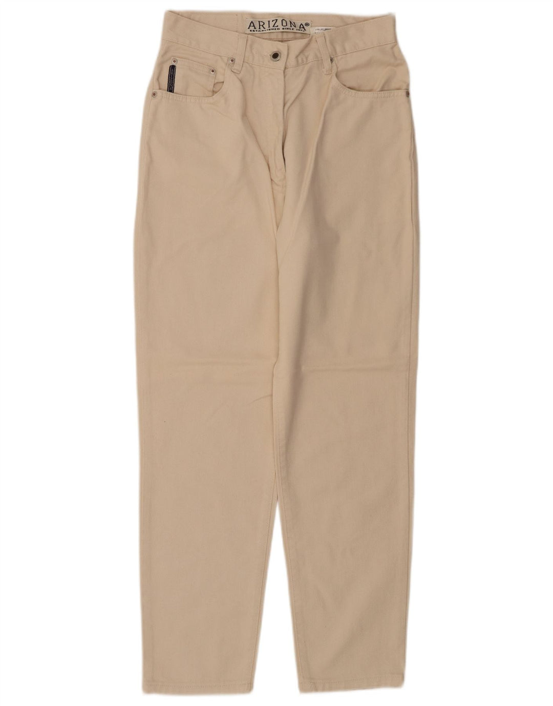 ARIZONA Pantalon décontracté taille haute fuselé pour femme W28 L28 Coton beige