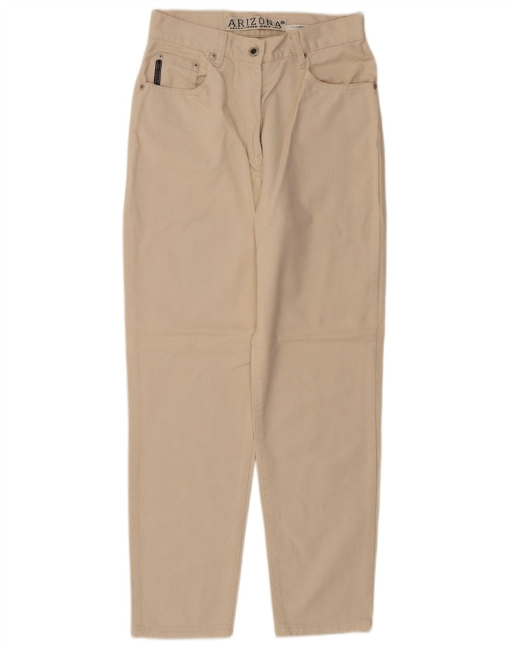ARIZONA Pantalon décontracté taille haute fuselé pour femme W28 L28 Coton beige