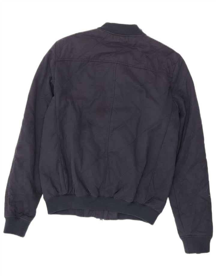 JACK WILLS Veste Bomber Homme UK 36 Petit Bleu Marine Coton