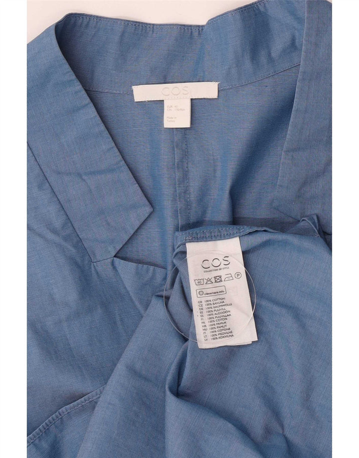 Cos Chemisier à manches longues pour femme EU 42 Grand Bleu Coton