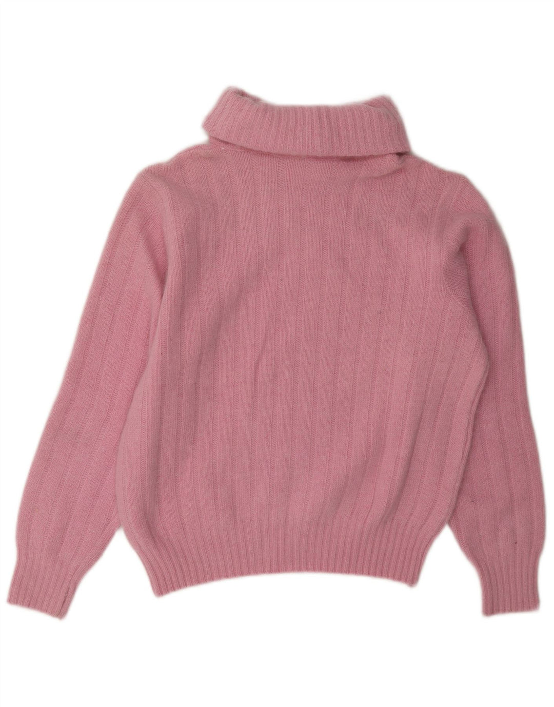 vintage Femmes Roll Neck Jumper Pull UK 14 Rose Moyen