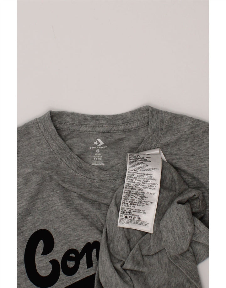 Converse T-Shirt Graphique Garçon 5-6 Ans Gris Moyen Coton