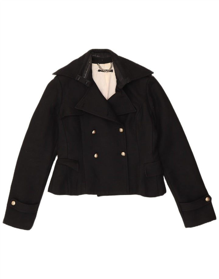 ELISABETTA FRANCHI Caban Celyn B Femme IT 46 Large Laine Vierge Noire
