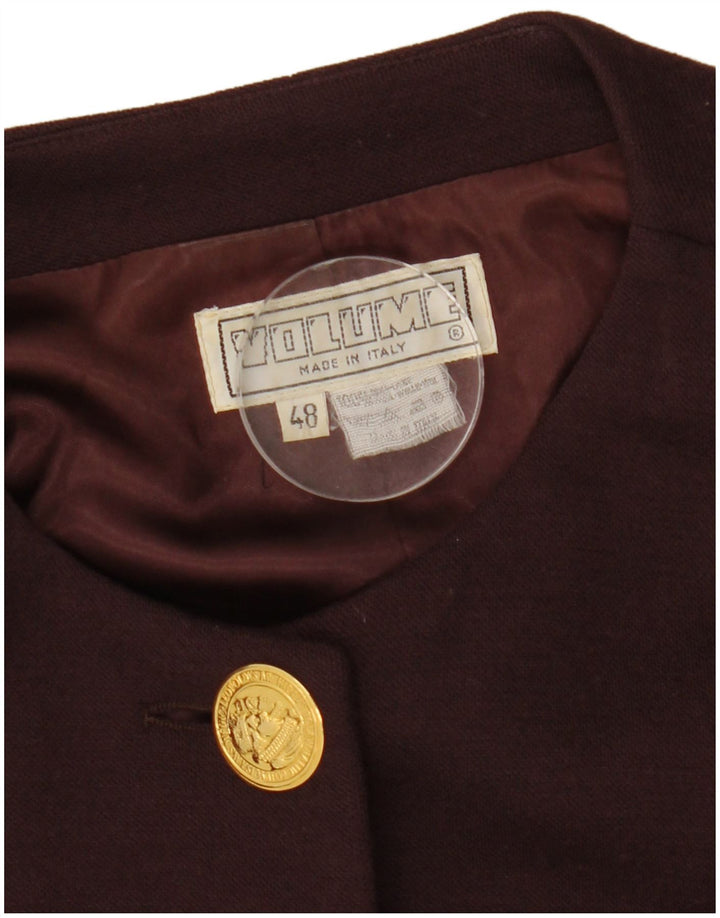 vintage Femme 4 Bouton Blazer Veste IT 48 XL Marron