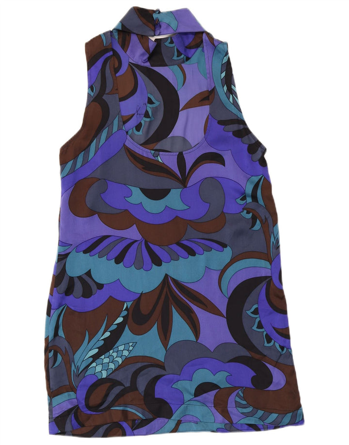Max & Co. Robe fourreau à motif abstrait pour femme UK 12 Violet moyen