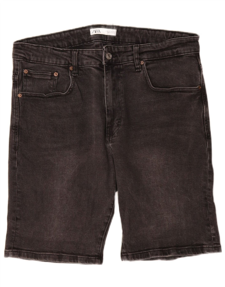 ZARA Short en jean pour homme EU 46 XL W36 Gris Coton