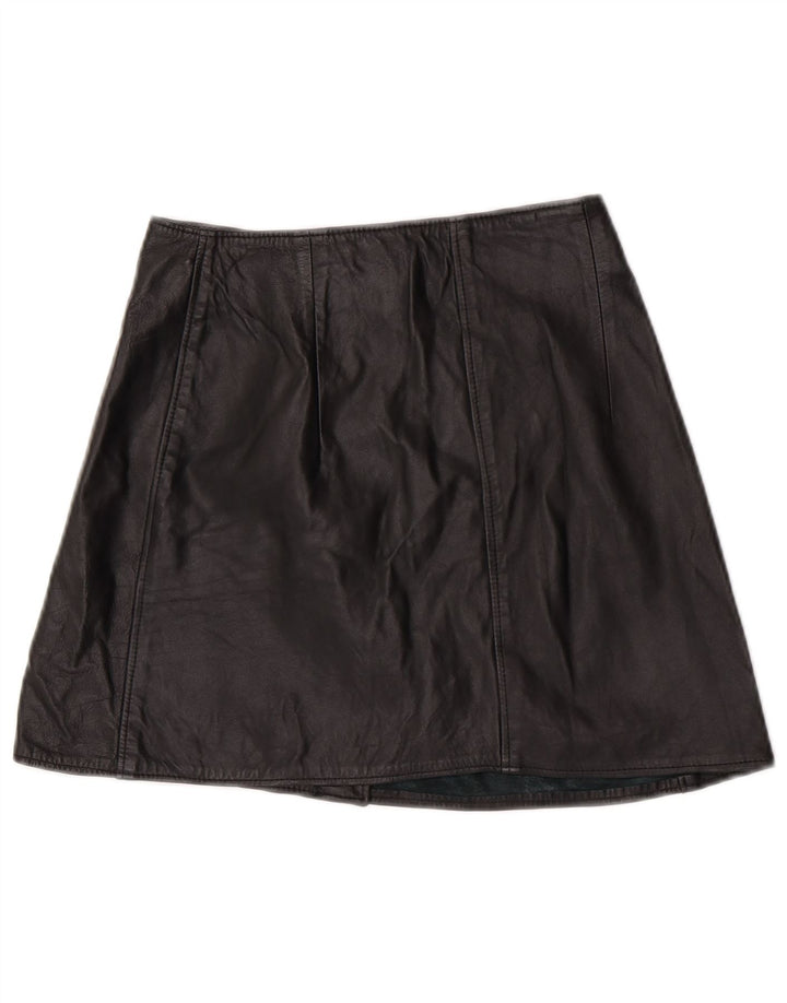 Conbipel Jupe Portefeuille En Cuir Femme IT 44 Medium W32 Cuir Noir