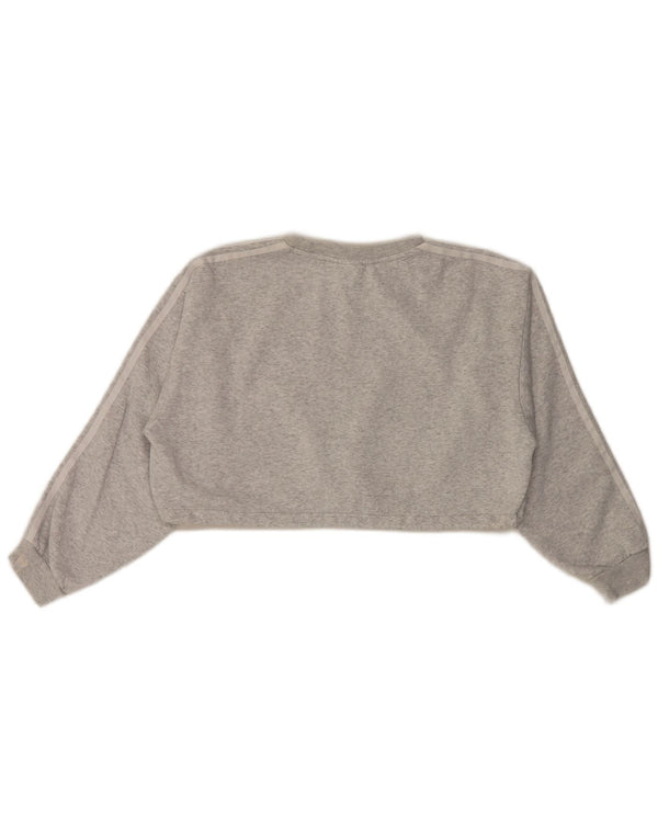 Adidas Sweat-shirt court surdimensionné pour femme UK 10 Petit gris moucheté
