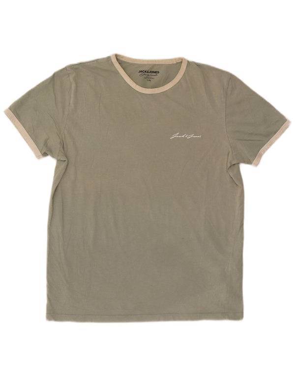 Jack & Jones T-Shirt Homme Haut Large Vert Coton