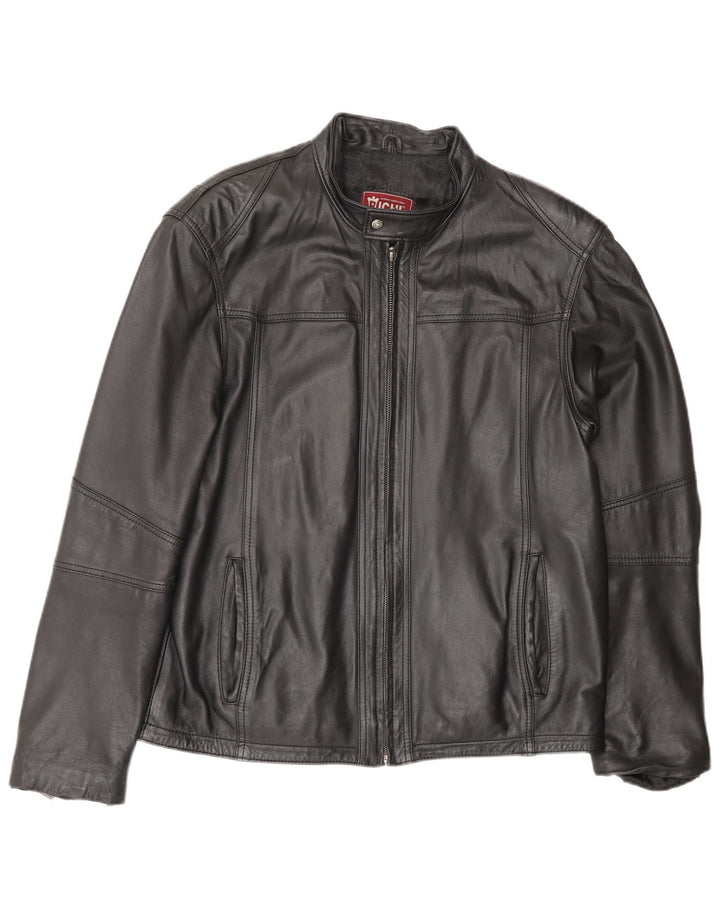 veste en cuir homme vintage UK 40 Grand cuir noir
