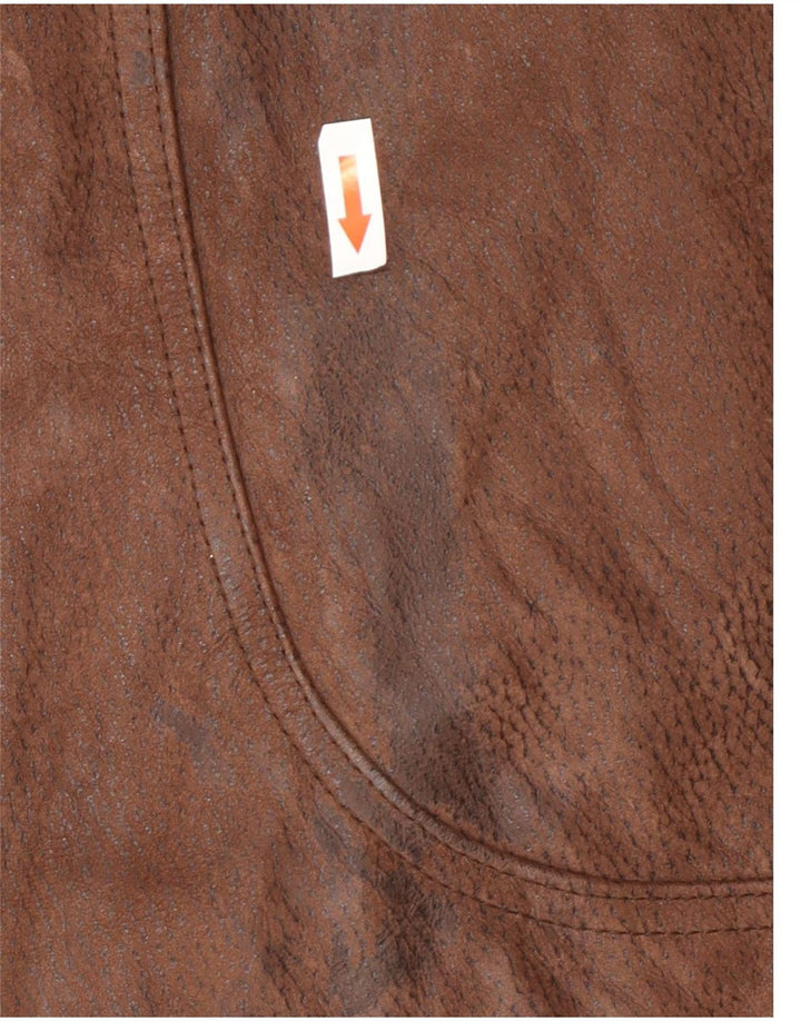 Allison Wingate Gilet en cuir pour homme EU 50 Large Marron Classique