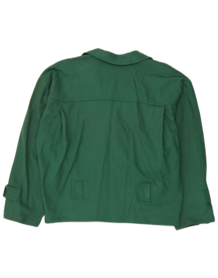 vintage Femmes Surdimensionné Double Breasted Blazer Veste UK 16 Grand Vert
