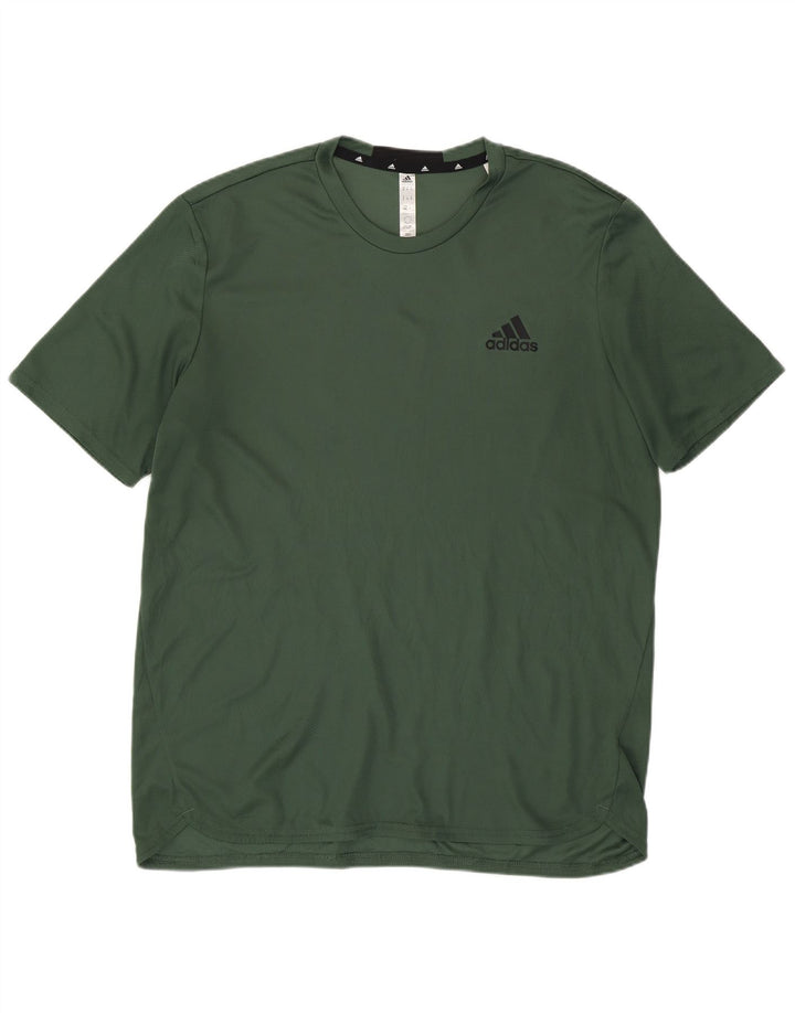 Adidas Homme Aeroready T-Shirt Top Vert Moyen Polyester