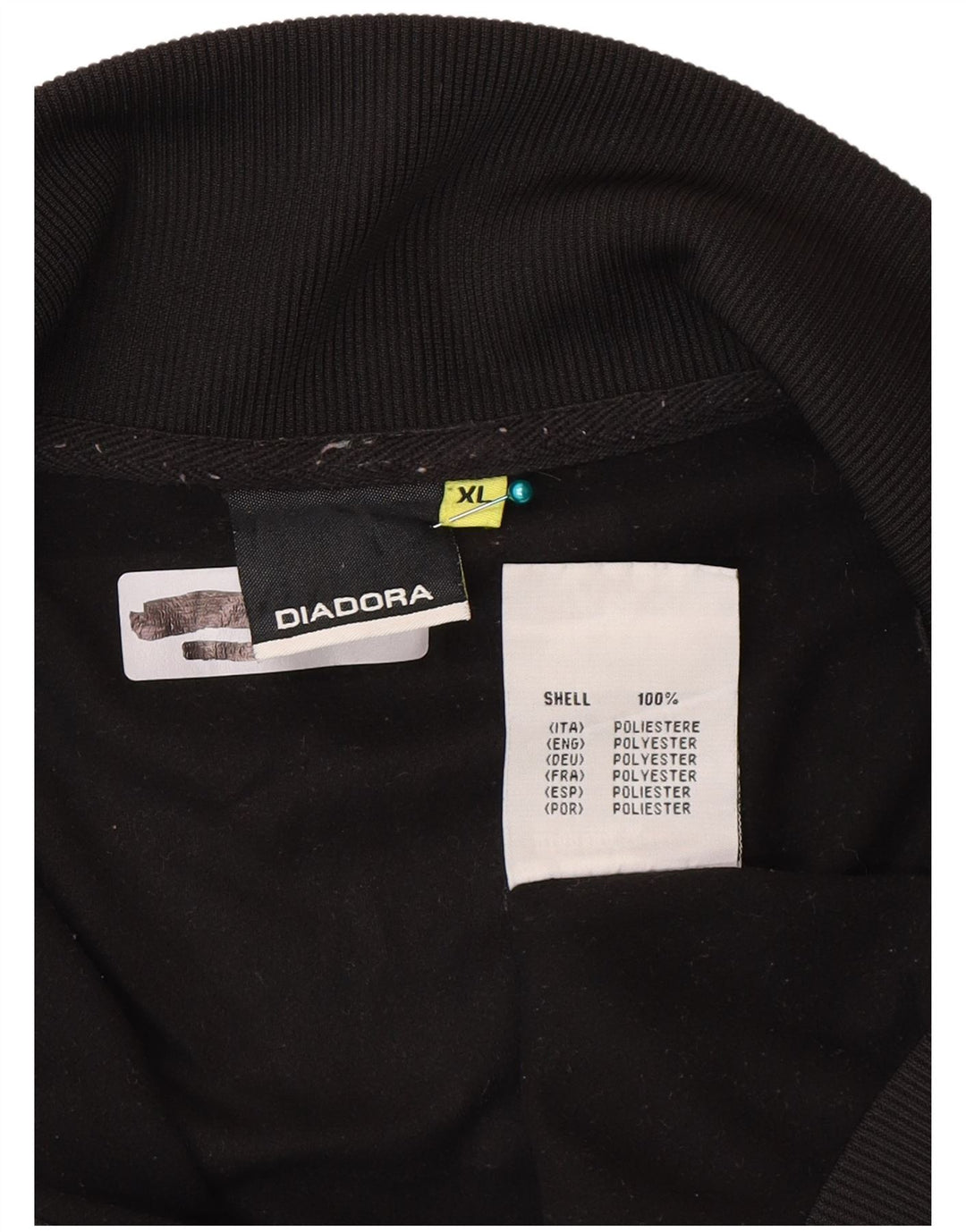 Diadora Veste de Survêtement Homme XL Noir Polyester