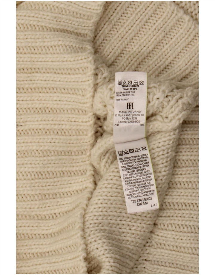 Marks & Spencer Pull à col roulé pour femme UK 16 Large Blanc cassé