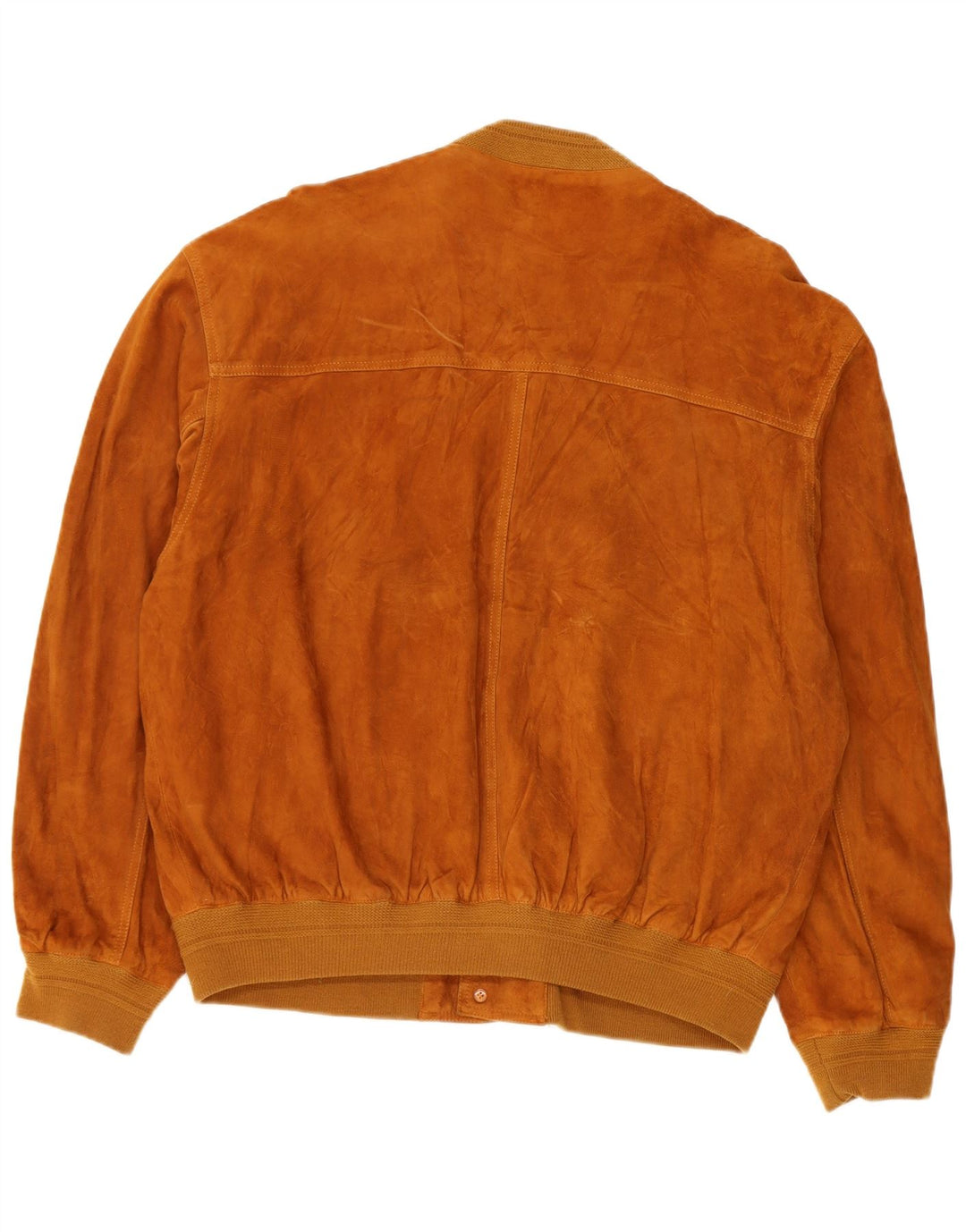 vintage Mens Suede Bomber Jacket IT 52 Grand Cuir Marron