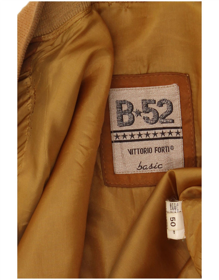 Vittorio Forti Blouson Bomber En Daim Homme IT 50 Grand Cuir Beige