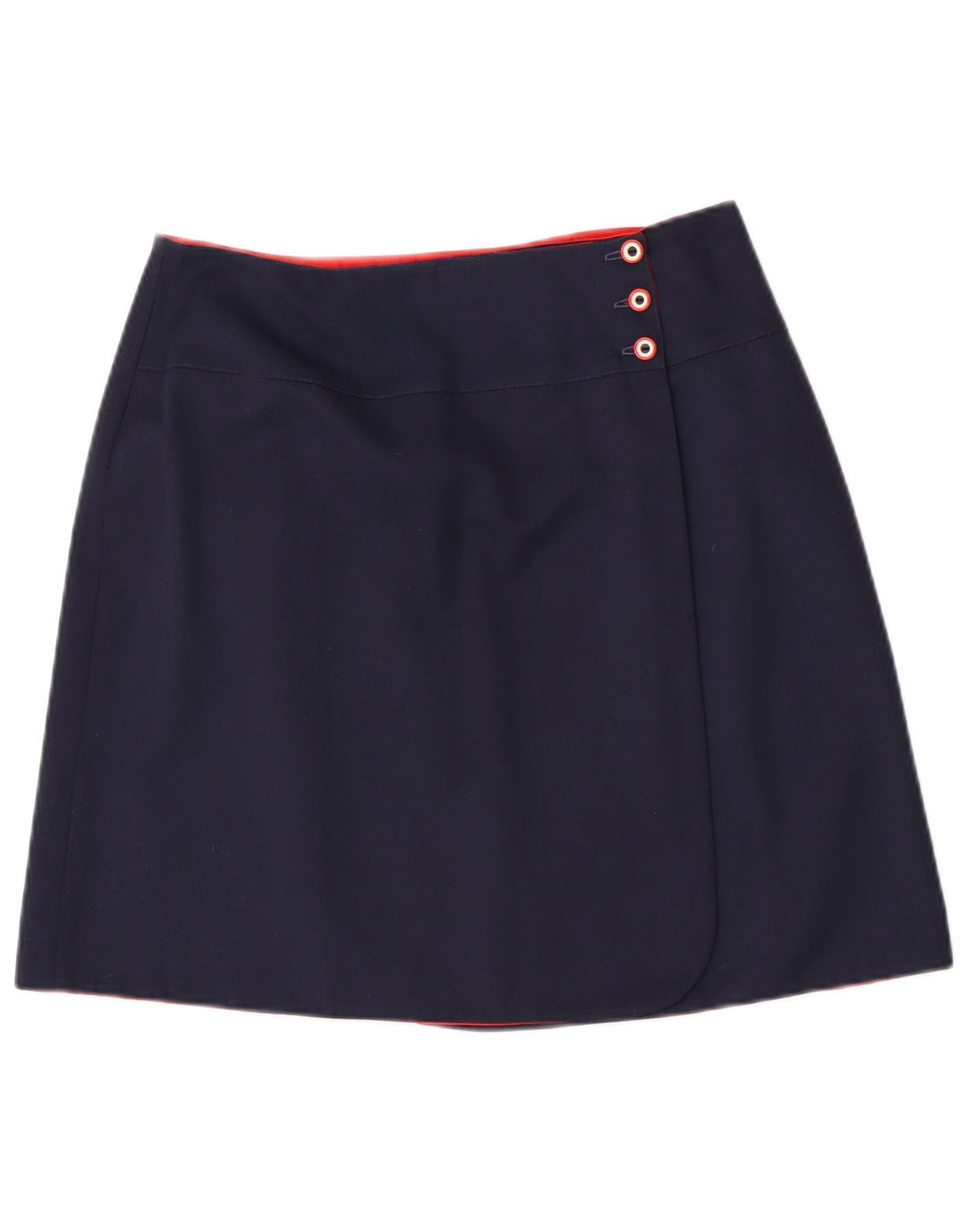 vintage Femme Réversible Wrap Jupe Moyenne W30 Bleu Marine