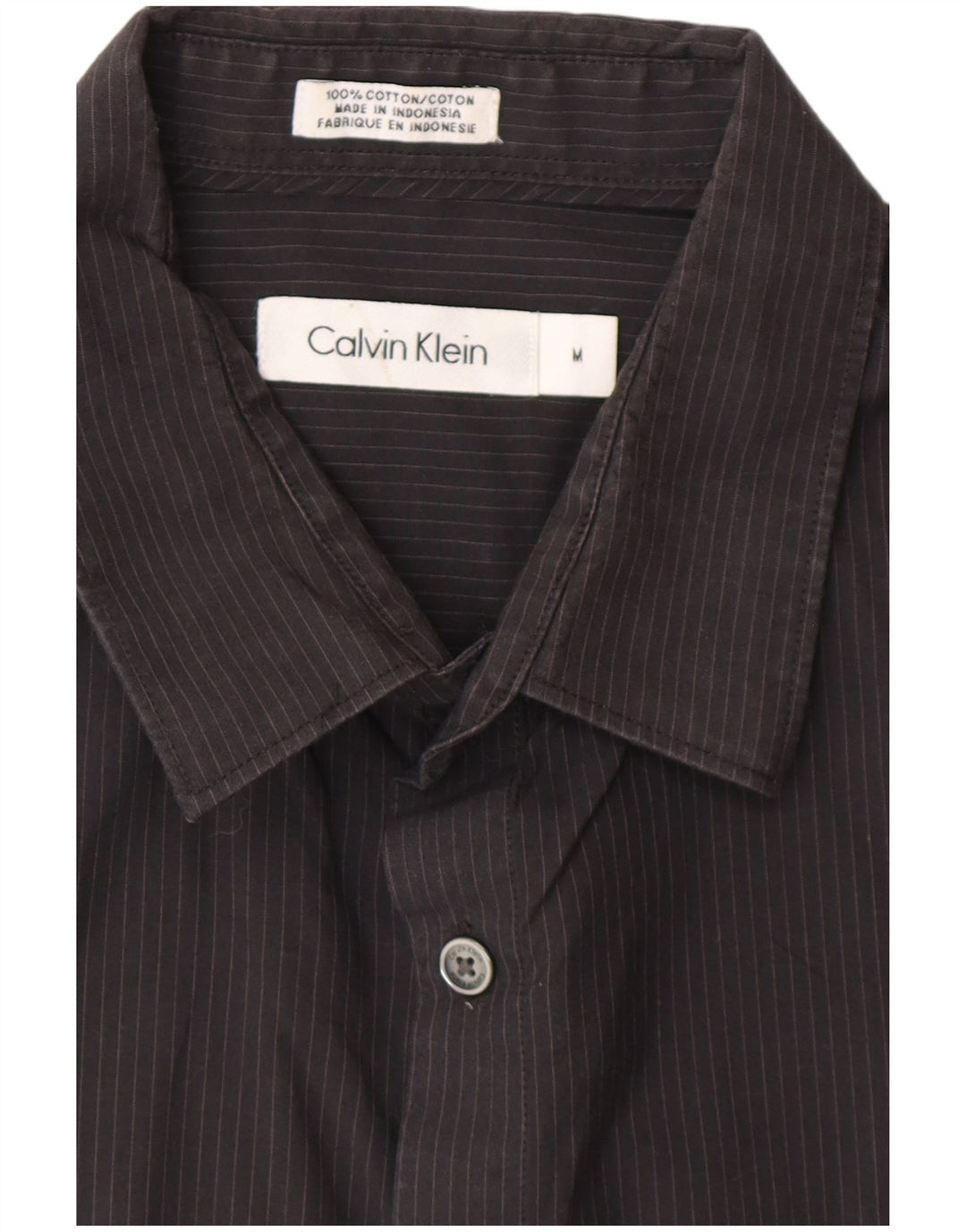 CALVIN KLEIN Chemise Homme Coton Rayé Noir Moyen