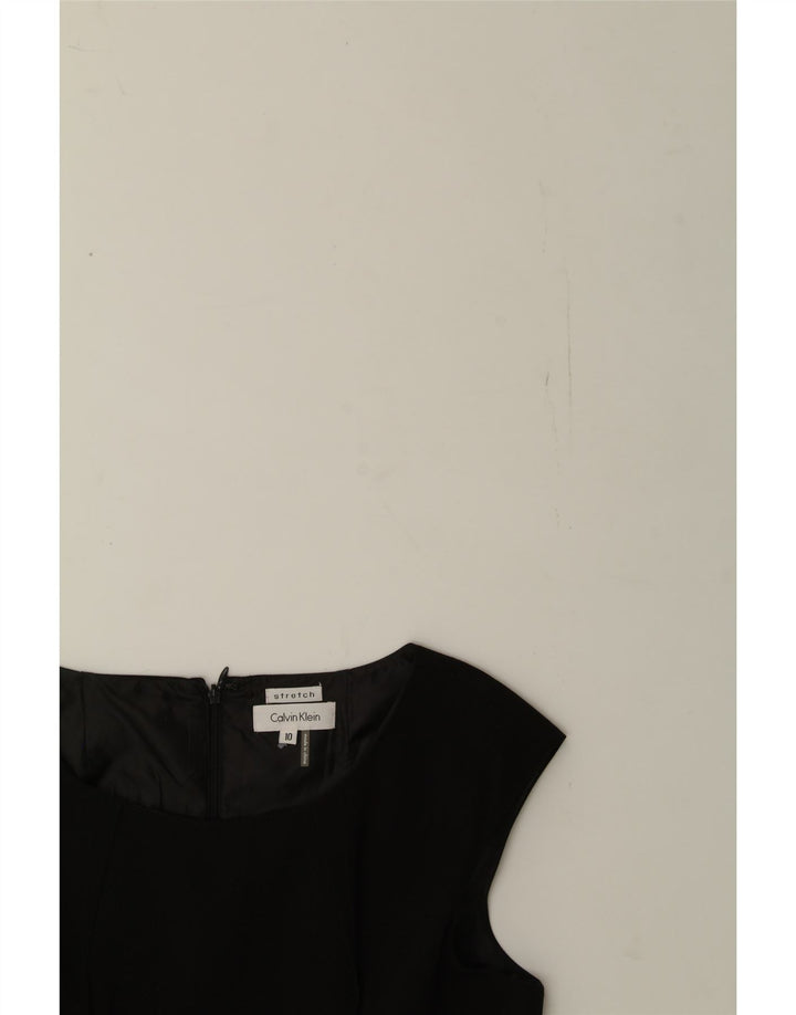 CALVIN KLEIN Womens Sleeveless Sheath Dress US 10 Large Black Polyester Vintage Calvin Klein and Second-Hand Calvin Klein from Messina Hembry 