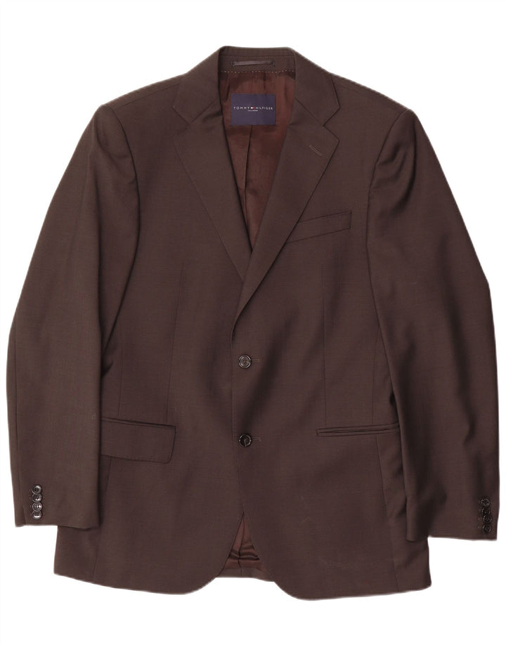 Tommy Hilfiger Veste Blazer 2 Boutons Homme IT 48 Laine Marron Moyen
