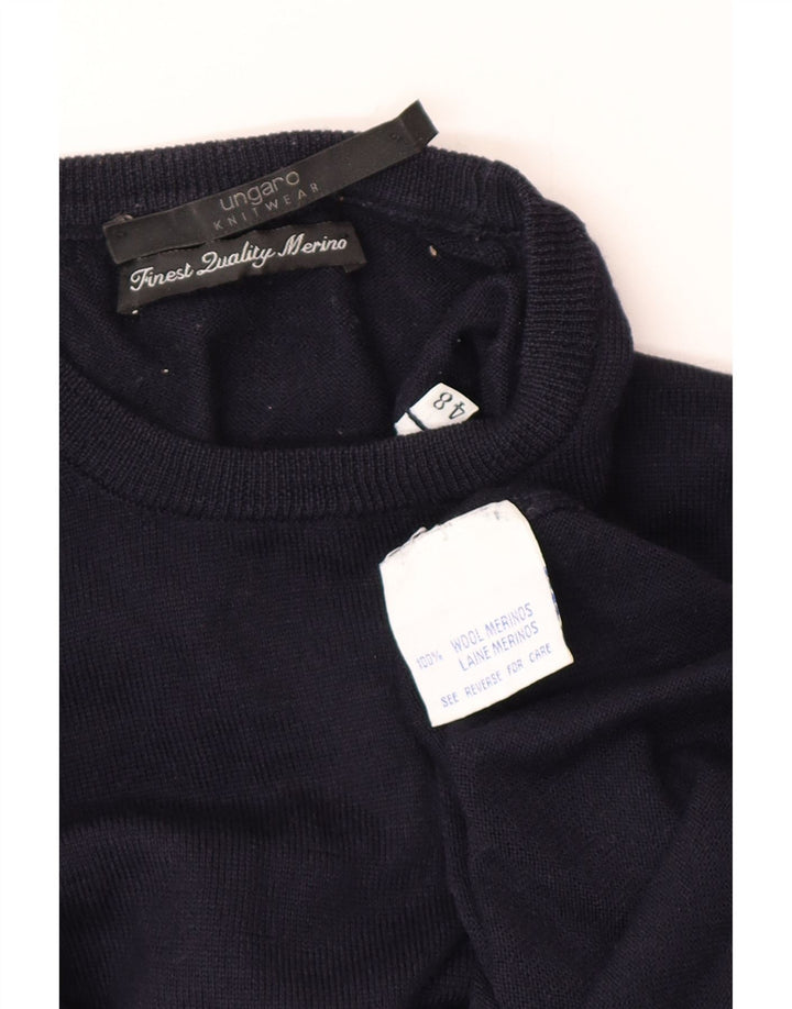 Ungaro Pull ras du cou pour homme IT 48 Small Bleu marine en laine