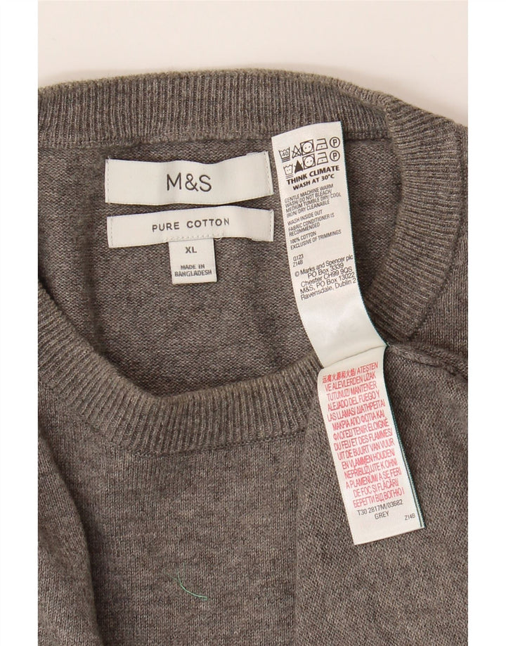 Marks & Spencer Pull col rond pour homme XL en coton gris