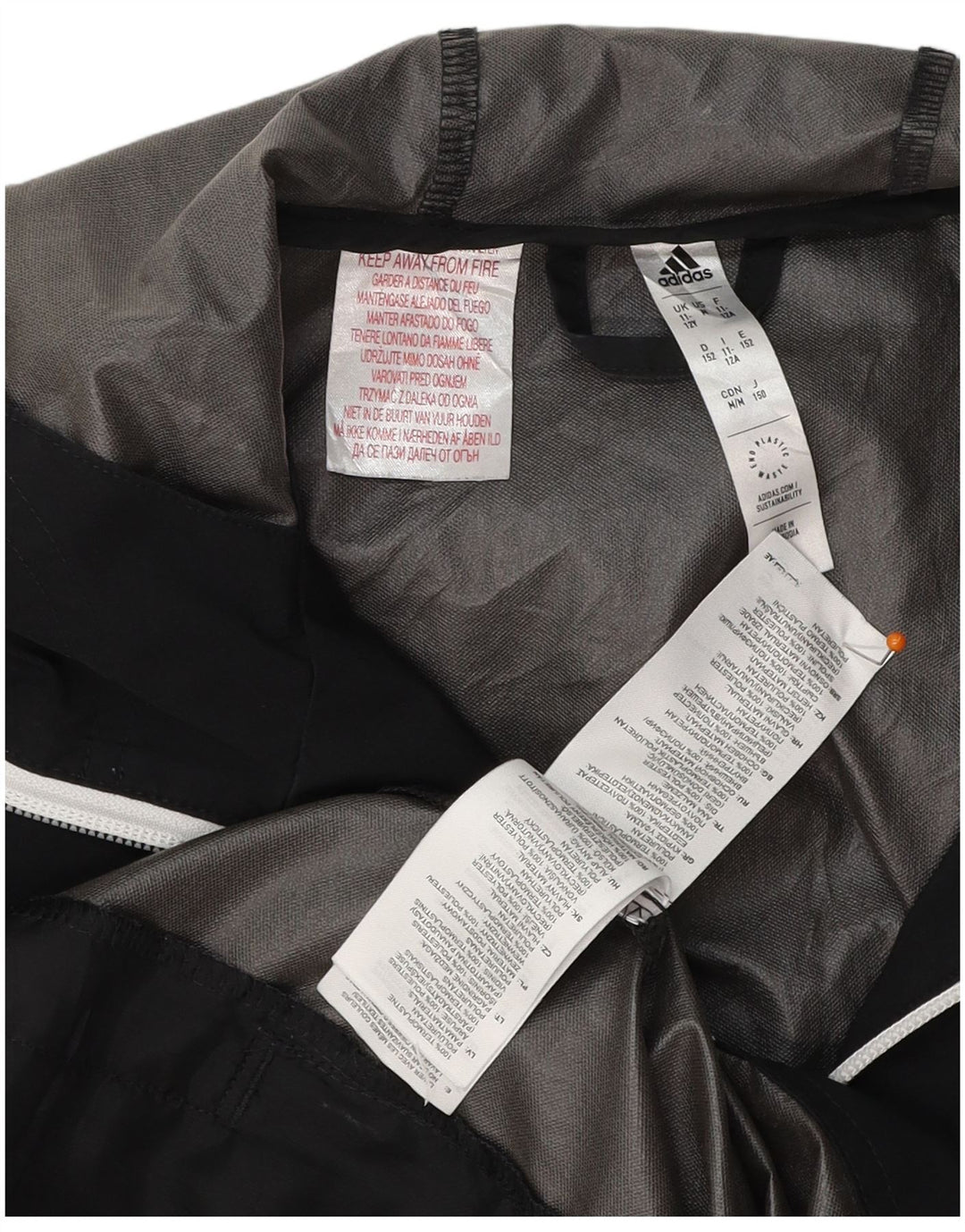 ADIDAS Veste de pluie à capuche Ancona Graphic pour garçon 11-12 ans Noir Polyester