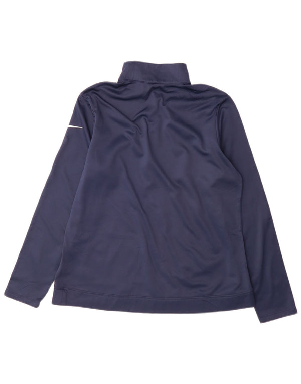 Nike Dri Fit Zip Neck Sweatshirt Jumper UK 16 Grand Bleu Marine