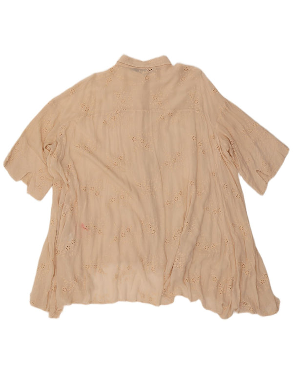 Zara Chemisier surdimensionné à manches courtes pour femme UK 14 Beige moyen floral