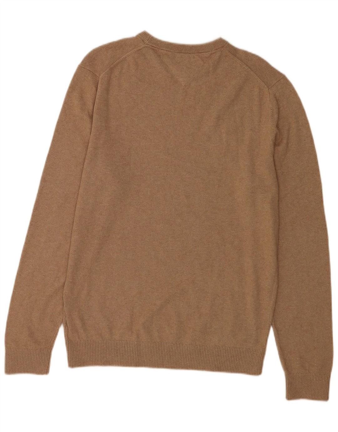 Tommy Hilfiger Pull à col rond pour homme en coton marron moyen