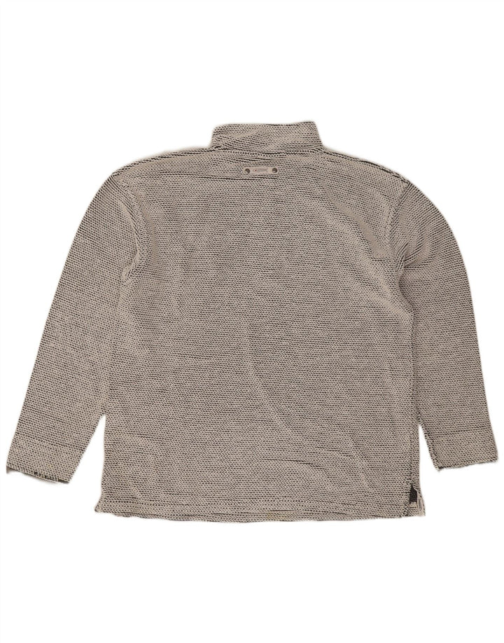 Weird Fish Sweat-Shirt Col Zippé Homme Gris Moyen Coton