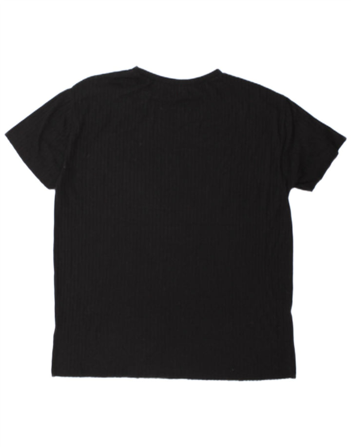 Zara Femme T-Shirt Oversize UK 14 Medium Noir Polyester