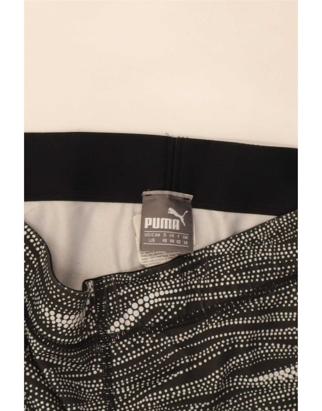 Puma Legging Capri Femme UK 44 Polyester Rayé Noir Moyen