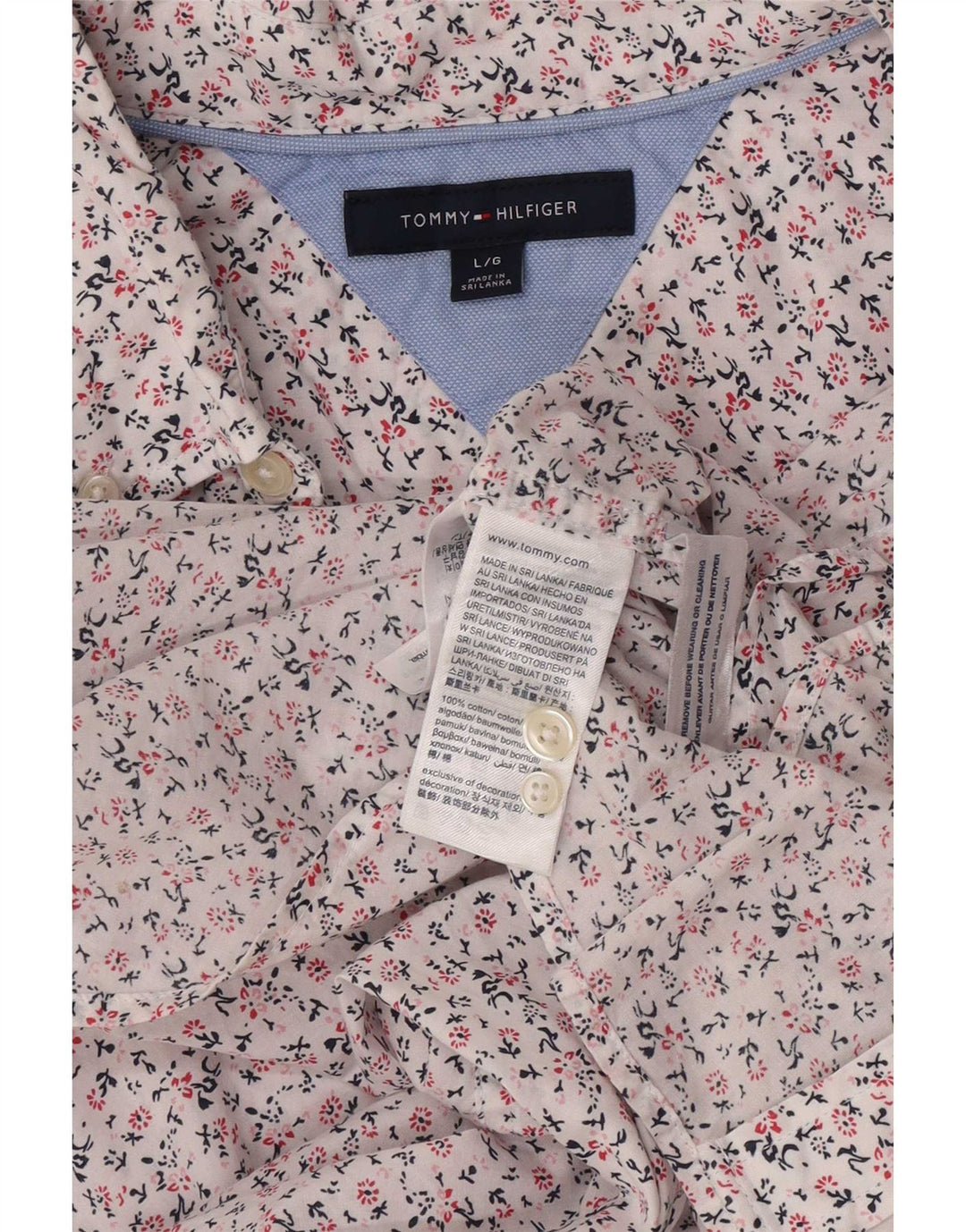 Tommy Hilfiger Chemise Homme Large Blanc Floral Coton